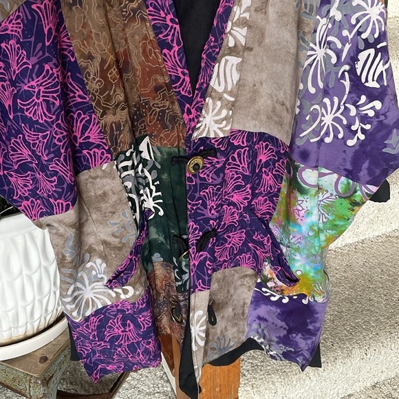 Asiacraft Textules Bohemian Multicolor Patchwork Women's Jacket - Picture 4 of 15